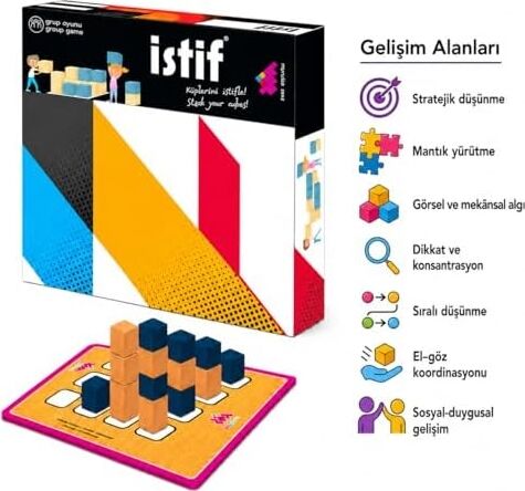 Zet Zeka Istif Ahşap Eğelenceli Zeka ve Akıl Oyunu 4+ Yaş 2 Oyuncu