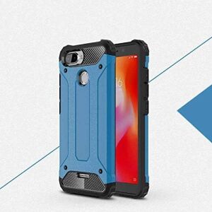 Xiaomi Redmi 6 ile Uyumlu Çift Katman Koruyucu Crash Military Tank Kılıf - Mavi