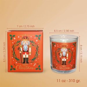Charm Lab Candle – Kurşun Asker (Nutcracker) Tasarımlı Mum, Turuncu Renk Temalı, 135 G Doğal Biyo Balmumu, 40 Saat Yanma Süresi, Cam Kavanoz, Şık Bristol Kutulu, Yılbaşı Koleksiyonu Hazır Hediye