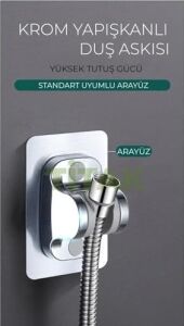 Titak Krom Yapışkanlı Duş Askısı