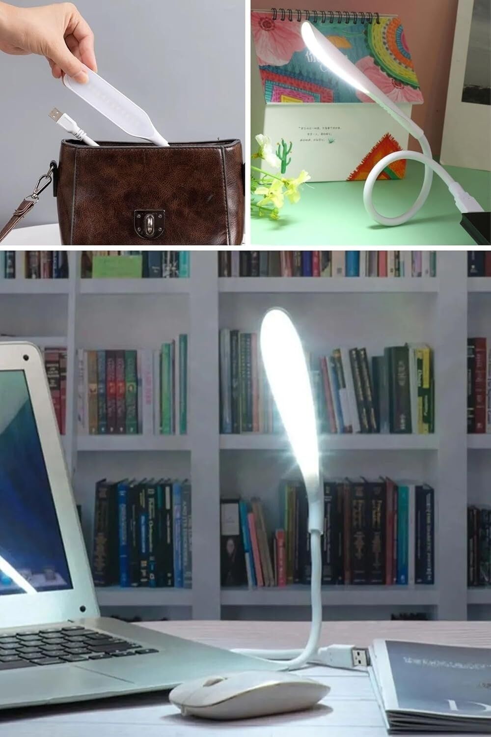 USB Girişli 14 Ledli 3 Kademeli Dokunmatik Masa/kitap Okuma Lambası Ledi Beyaz