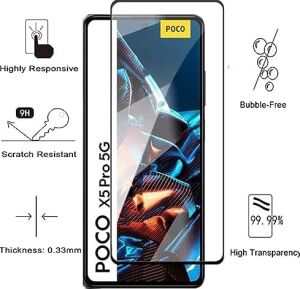 Xiaomi Poco X5 Pro 5g Ile Uyumlu Ekran Koruyucu Temperli 5d Çerçeveli Full Cam Tempered Glass Xiaomi Poco X5 Pro 5g Ile Uyumlu Tam Ekran Koruyucu Cam