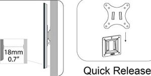 DA-90303-1 81CM (32'') Büyüklüğe Kadar Olan Monitörler Için Üniversal Duvar Aparatı