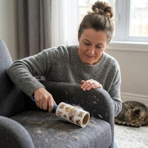 Tüy Toplayıcı Roller Seti, 6 Rulo, Kedi ve Köpek Tüyü Temizleyici, Ergonomik Sap, Hassas Yüzeylere Uygun