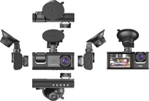 Ta-01 Siyah 1080P Araç Içi 3 Kameralı LCD Ekranlı Gece Görüşlü , G-Sensör , Geri Görüş Kamera
