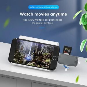 7in1 Micro Usb, Type C, Apple Iphone 15, 14, 13, 12, 11 Pro,pro Max Uyumlu, Multi, Kart Okuyucu, Otg, Sd Tf USB Dönüştürücü