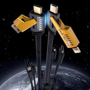 USB C Düz Örgülü Hasır Aaa Kalite 4 Ü 1 Arada 65/27 W 2 To 2 Flat Fast Wıre Cable Pd USB Type C Ios 4 Lü Şarj Kablosu ve Veri Aktarım Data Kablo Tüm Cihazlar Için Geniş Uyumluluk Hayat Kurtarır