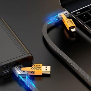 USB C Düz Örgülü Hasır Aaa Kalite 4 Ü 1 Arada 65/27 W 2 To 2 Flat Fast Wıre Cable Pd USB Type C Ios 4 Lü Şarj Kablosu ve Veri Aktarım Data Kablo Tüm Cihazlar Için Geniş Uyumluluk Hayat Kurtarır
