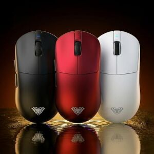 Aula V9 Ultra 42000 Dpı PAW3950 Sensör 8000Hz Tri-Mode Kablosuz Oyuncu Mouse Rgb Omron Switch Lightweight E-Spor Gaming Mouse Kırmızı