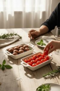2 Li Kulplu Seramik Beyaz Sosluk Meze Çerez Meyve Sunum Tabağı Kahvaltı Seti MIT1272