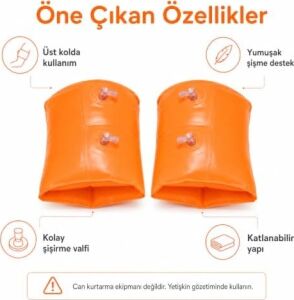 Çocuk Şişme Yüzme Kolluğu, 1-6 Yaş Için Şişirilebilir Deniz ve Havuz Kolluğu, Çift Hava Valfli, Hafif ve Taşınabilir Yüzme Yardımcı Kolluk