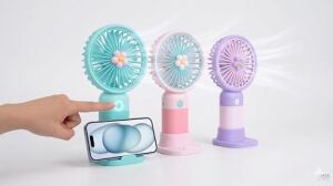 Şarjlı El Fanı Taşınabilir Mini Vantilatör Masaüstü Sessiz Fan ve Telefon Tutucu Standlı 3 Kademeli Soğutucu Mini Vantilatör Karışık Renk