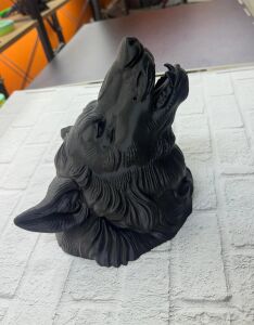 Dekoratif Asılabilir Siyah Ayı Başı 3D Duvar Heykeli 25X19 cm