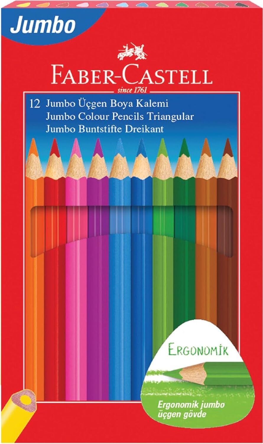 Kuru Boya Kalemi, 12 Renk, Çocuklar Için Eğlenceli ve Kolay Tutuş, Ergonomik Üçgen ve Kalın Gövde, Kırılmaya Karşı Dirençli Özel Yapıştırma Sistemi