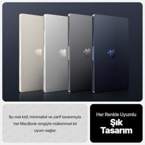 MacBook Air 15,3 ile Uyumlu M5 (A3448) M4 (A3241) M3 (A3114) M2 (A2941) Polikarbonat Sert Koruyucu Çizilme ve Darbe Önleyici Kılıf (Mat-Mavi, 15 Inç 2023-2026)
