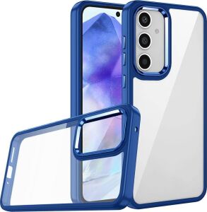 Galaxy A55 Kılıf Renkli Kenar Arkası Şeffaf Flora Silikon Kılıf