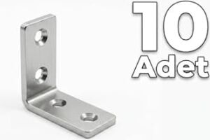 15X25 mm L Masa Gönye 10 Adet - Paslanmaz Çelik Köşe Birleştirici ve Mobilya Sabitleyici - Küçük Boy Metal Köşebent L Braket Seti