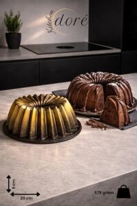 Yıldız Tasarım Kek Kalıbı Royal Gold Kalın Döküm Üç Katmanlı Kaplama 575 Gram