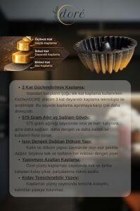 Yıldız Tasarım Kek Kalıbı Royal Gold Kalın Döküm Üç Katmanlı Kaplama 575 Gram