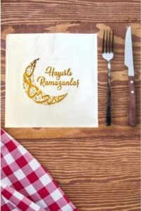 Ramazan Temalı Yaldız Baskılı Peçete