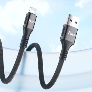 12W 2.4A Usb-A To Lightning iPad ile Uyumlu Örgülü Hızlı Şarj ve Data Kablosu 1 Metre