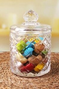 Lüx  Büyük Cam Şekerlik & Cam Lokumluk, Kesme Cam Lüx Şekerlik 13CM*7.8CM - 06637