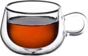 Çift Cidarlı 200 ml Kulplu Cam Bardak, Neskafe Fincanı, Çay Kupası, 1 Adet - 12673