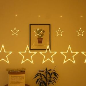 3 Metre Fişli 10’lu Yıldız LED Işık Zinciri – Dekoratif Sıcak Işık Aydınlatma, Ev, Salon, Balkon, Perde ve Parti Süslemeleri Için Yılbaşı ve Doğum Günü Dekor Işığı