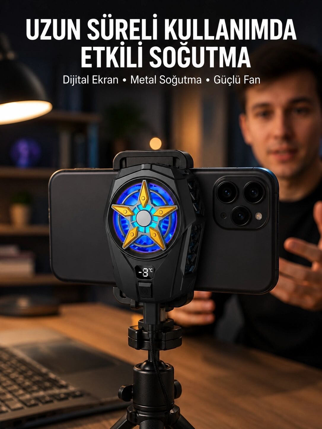 Ergonomik Telefon Soğutucu – 2 Hız Ayarı, Hafif ve Taşınabilir Yeni Nesil