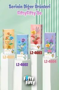Vagonlife Loz Dekoratif ve Koleksiyonluk Çiçek Buketi 488 Parça Çiçek Modeli Yapım Seti FFLZ-4602
