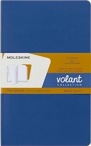 Moleskine Çizgisiz Volant Not Defteri 2'li Set L Boy Mavi + Amber Sari