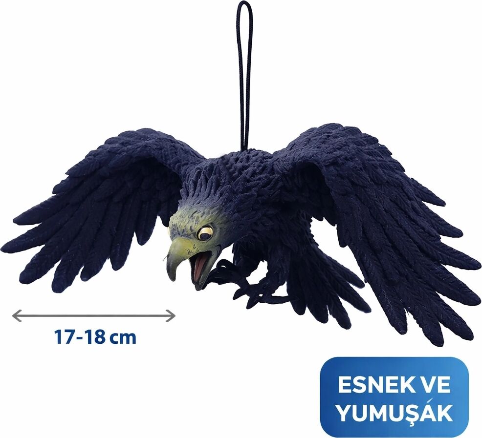 Asılabilir Lateks Kartal Dekor Süsü Siyah 17-18 cm