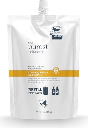 The Purest Solutions Sivilce ve Siyah Nokta Karşıtı Yağlı Karma Ciltler Temizleme Jeli Ekolojik Yedek Paket 400 ml