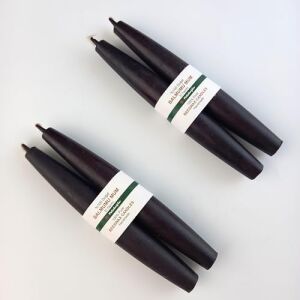 Balmumu Mum (2 Adet) Şamdan Mumu Mermi Formunda Masa Mumu 22 cm Bees Wax (Siyah)