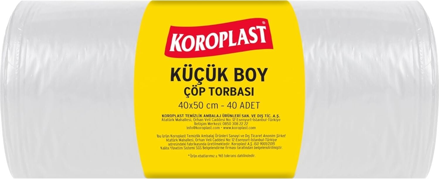 Küçük Boy Çöp Poşeti 40X50 cm 40 Adet, Sızdırmaz ve Yırtılmaz, Ekonomik Çöp Torbası, Geri Dönüştürülebilir Atık Torbası, Doğa Dostu, Sürdürülebilir Dayanıklı Çöp Poşeti