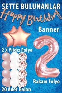 2 Yaş Rose Gold Konsept Doğum Günü Seti