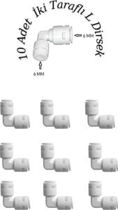 10 Adet Su Arıtma Filtre Bağlantı L Dirsek 1/4-6 mm (Quick Bağlantı)