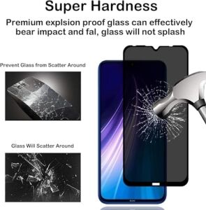 Xiaomi Redmi Note 8 Privacy (Hayalet) Ekran Koruyucu – 2 Adet - 9h Temperli Cam, Yan Görünme Engelleyici, Tam Kaplama