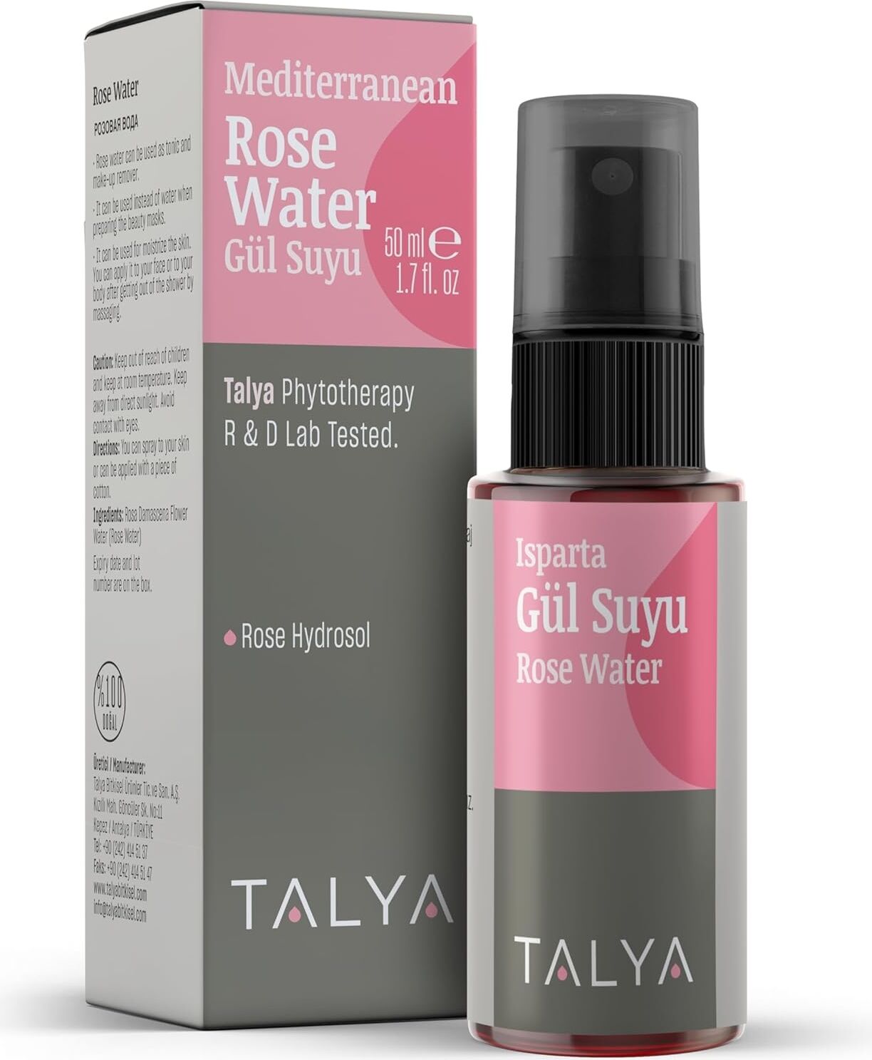 %100 Saf Gül Suyu 50 ml – Hassas Ciltler Için Avantaj, Yüz Toniği ve Nemlendirici Krem