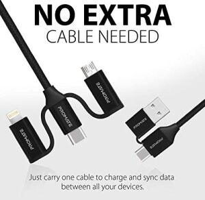 Promate Şarj Kablosu 6 Sı 1 Aradaçoklu Uçlu Universal Lightning USB Type-C Micro Usb/promate Pentapower.black