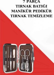 Tırnak Temizliği, Tırnak Batığı ve Düzenli Bakım Için 7 Parça Çelik Set