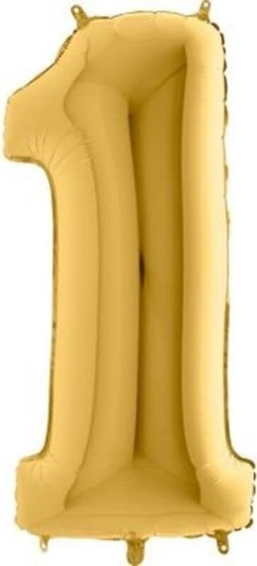 1 Rakamlı 16 Inç Gold Renk Folyo Balon 36 cm (Altın)