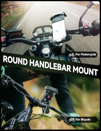 Bike Phone Holder Mount,  Bicycle Phone Mount, Dirt Bike Accessories For All 4.7-7.0'' Phones, Motorcycle Phone Mount For iPhone 16 Pro Max/15/14/13/12  S25/S24/S23