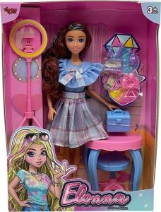 WG66956 -Vardem Kutulu Güzellik Masalı Çantalı Bebek Set 11,5 Inç