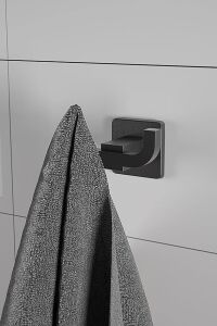 Ardini Turmalin Ikili Metal Askılık Banyo Tuvalet Mutfak Bornozluk Havluluk Mat Siyah Ömür Boyu Paslanmaz