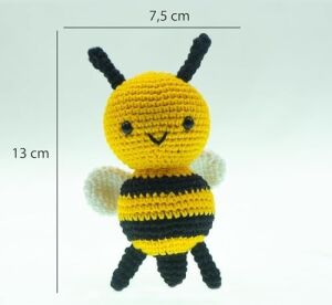 Amigurumi Arı Figür 13 cm – El Yapımı Pamuk Ip Örgü Dekoratif Obje
