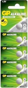 Gp Batteries GP189 LR54/189/V10GA Boy Alkalin Düğme Pil, 1.5 Volt, 5'li Kart