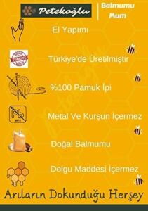 (10 Adet) 21CM Balmumu Mum Dilek Mumu, Beeswax Candle Doğal Petek Bal Mumu Mum