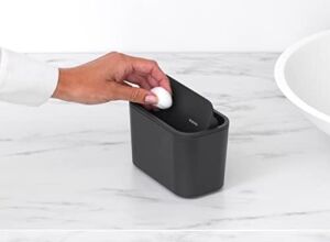 Brabantia - Mindset Banyo Atık Kutusu - Küçük Atıklar Için Ideal - Çıkarılabilir Salıncak Kapağı - Temizlemesi Kolay - Çizilmez - Korozyona Dayanıklı - Koyu Gri - 8,5 x 15 x 9,8 cm