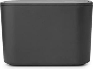 Brabantia - Mindset Banyo Atık Kutusu - Küçük Atıklar Için Ideal - Çıkarılabilir Salıncak Kapağı - Temizlemesi Kolay - Çizilmez - Korozyona Dayanıklı - Koyu Gri - 8,5 x 15 x 9,8 cm